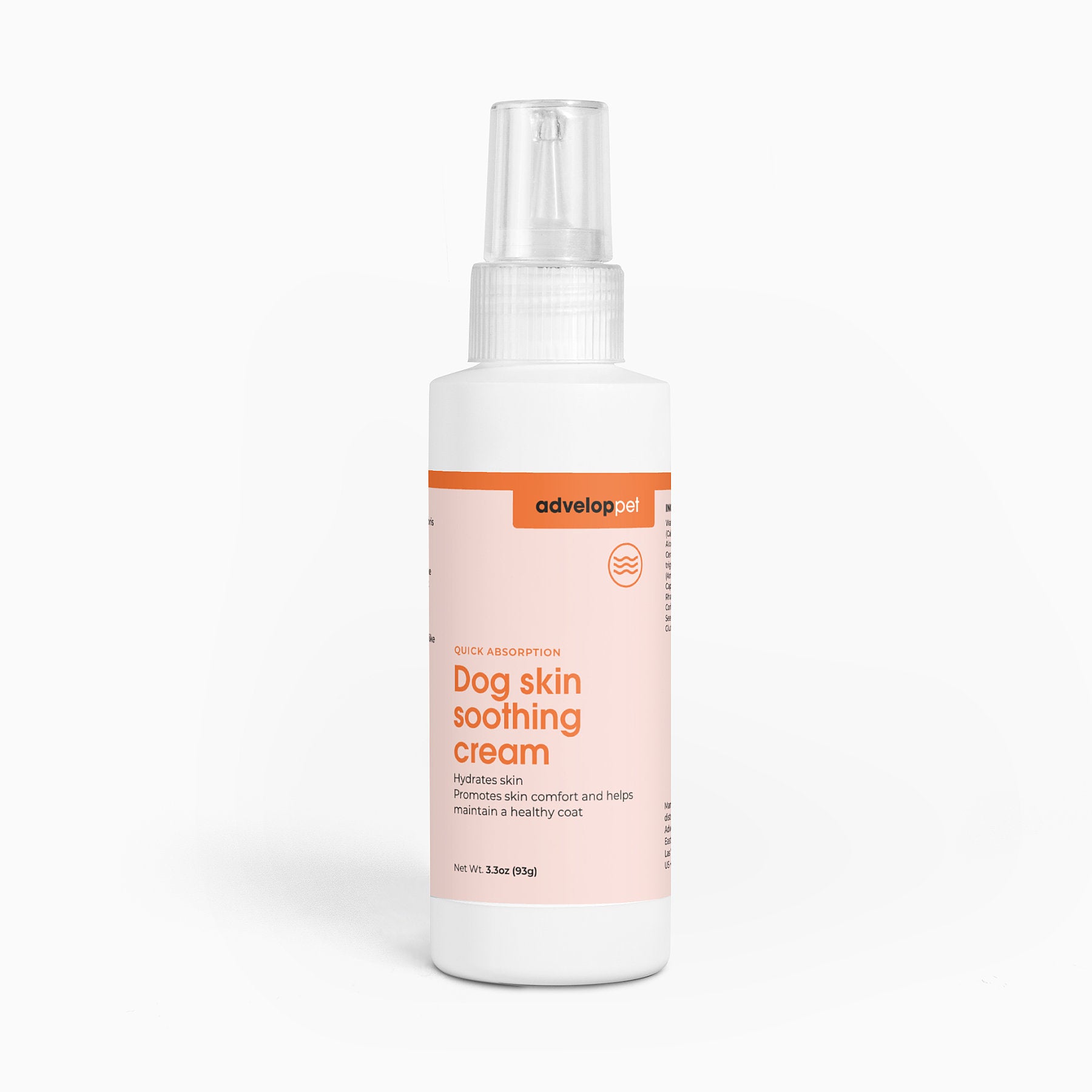 Advelop Pet dog skin soothing cream bottle for itchy dry skin